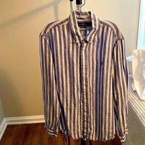 Ralph Lauren - XL - Ocean Wash Linen - Blue and White